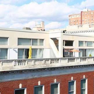 Rooftop balcony at Temple Square