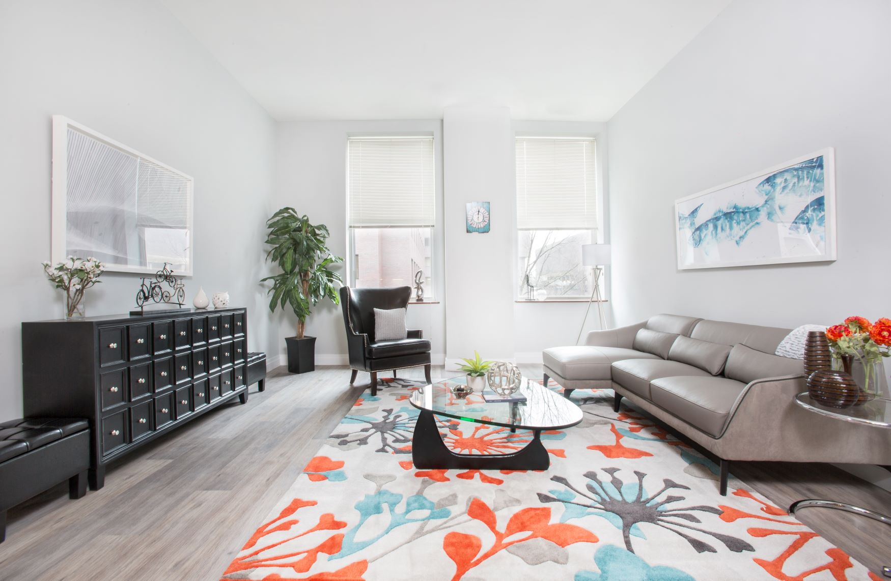 Temple Square Apartments - Interior: Living Room