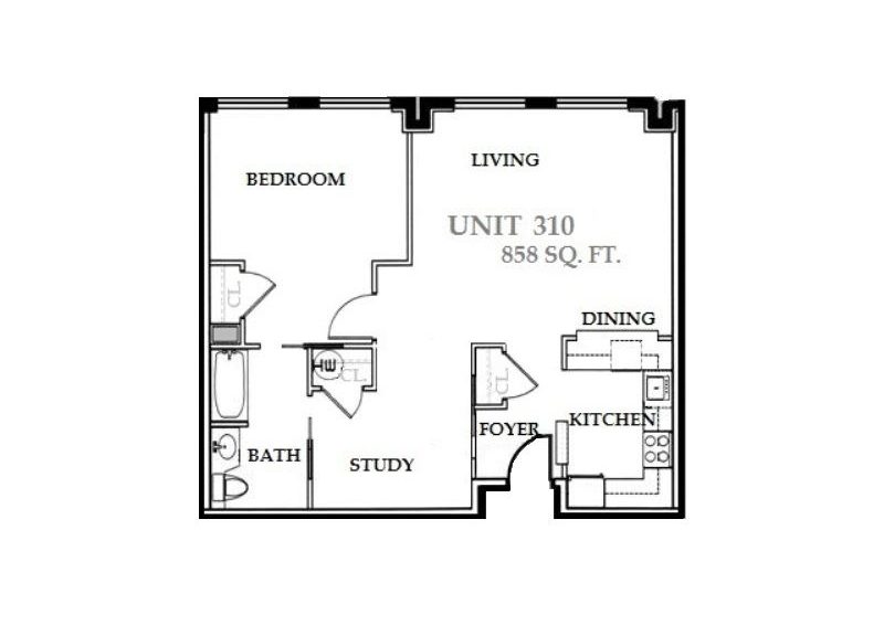 Temple Square Apartment 310 Floorplan