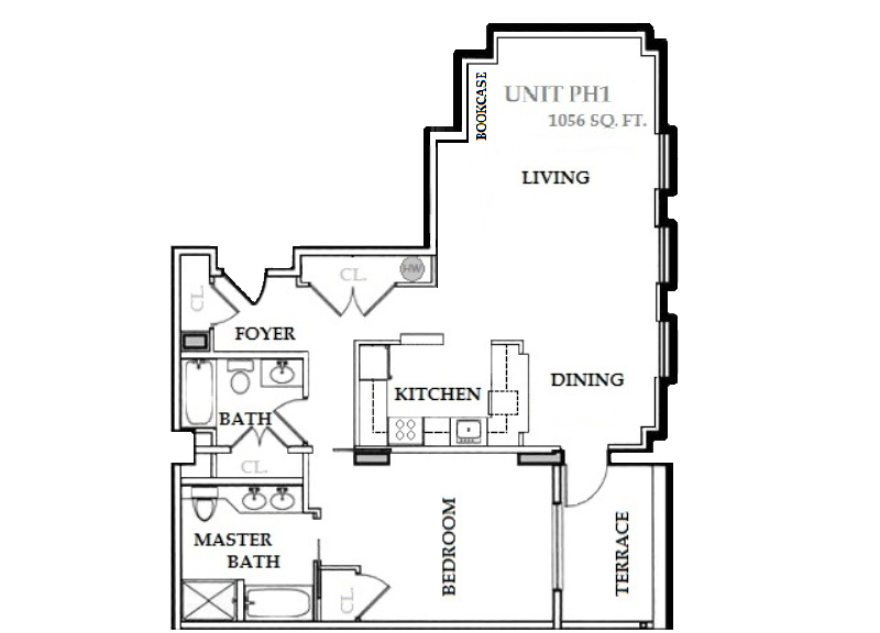 Temple Square Apartment Penthouse 1 Floorplan